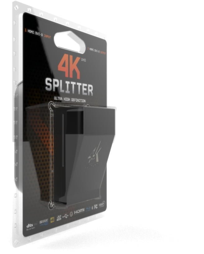 HDfury Splitter 4K UHD - موزع HDMI بمدخل واحد ومخرجين