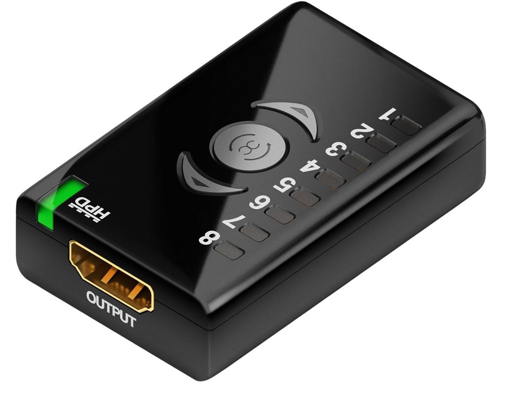 مخرج HDMI في Dr HDMI مع مؤشر HPD الأخضر