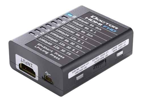 جهة الخرج في Dr HDMI 4K، وفيها مخرج HDMI ومقبس RS232 وزرا copy sink وHPD
