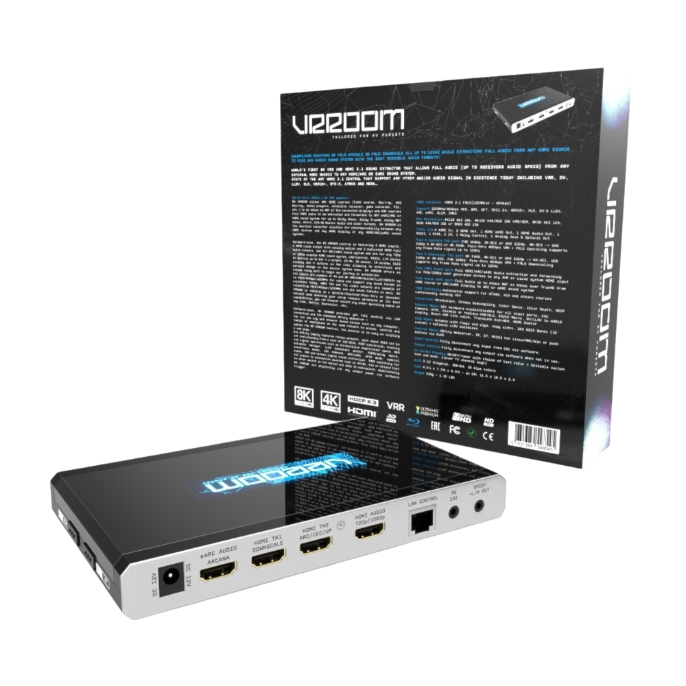 الجهة الخلفية لعلبة HDfury VRROOM مع أبرز المزايا والمواصفات